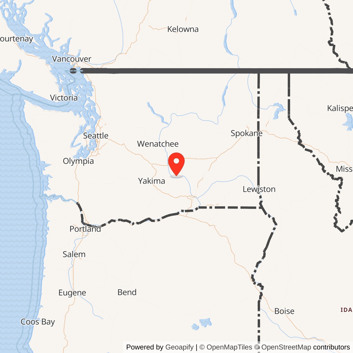 Map showing location of Nike Missile Site H-83 Launcher, Washington