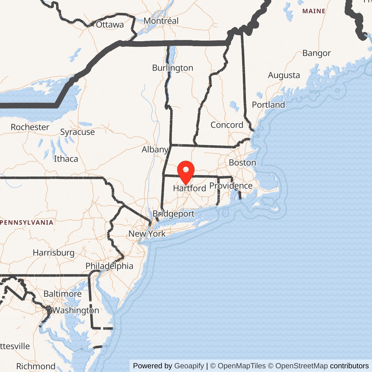 Map showing location of Nike Site HA-85C, Connecticut