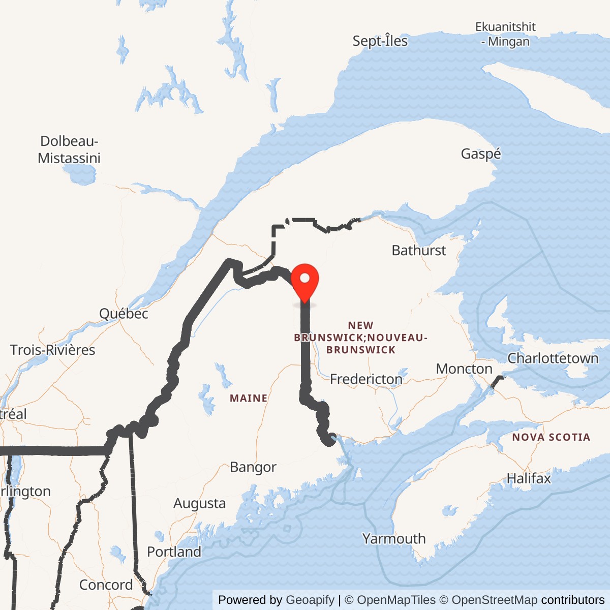 Map showing location of Nike Site L-31L, Maine