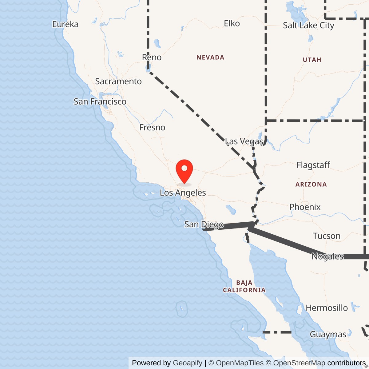 Map showing location of Nike Site LA-04 Launch Area, California