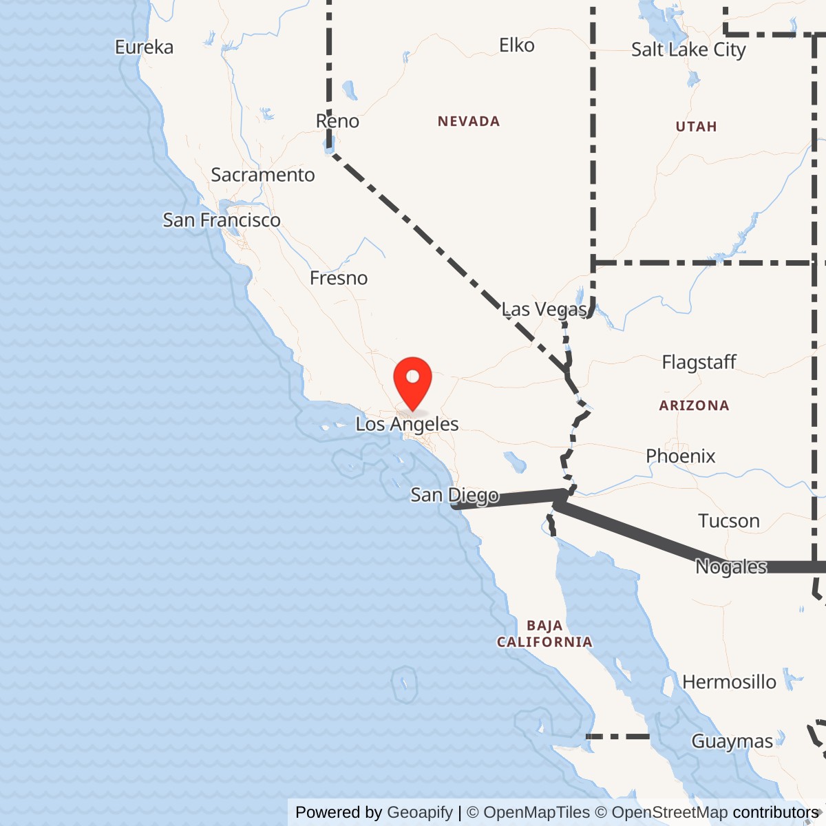 Map showing location of Nike Site LA-09 IFC, California