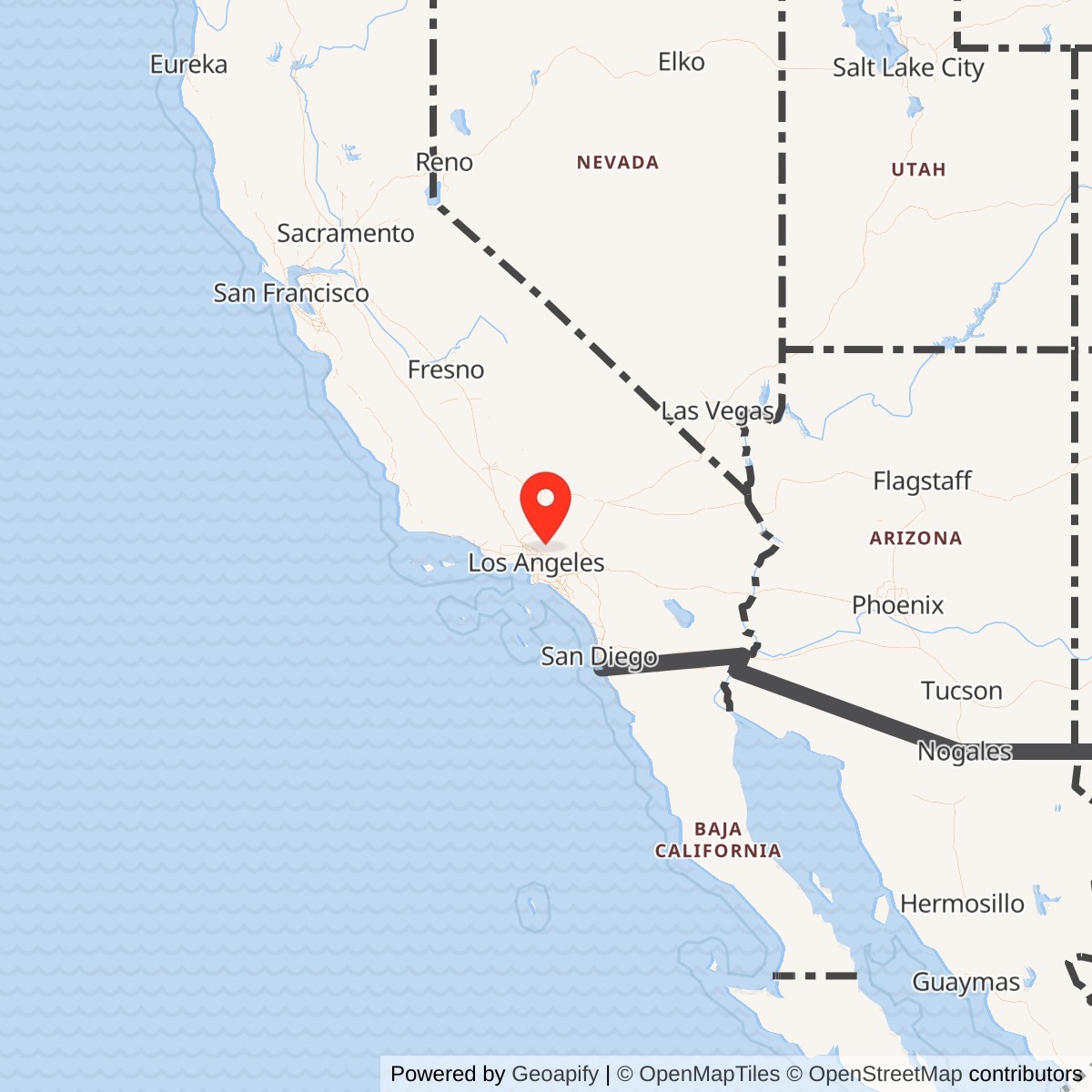 Map showing location of Nike Site LA-09 Launch Area, California