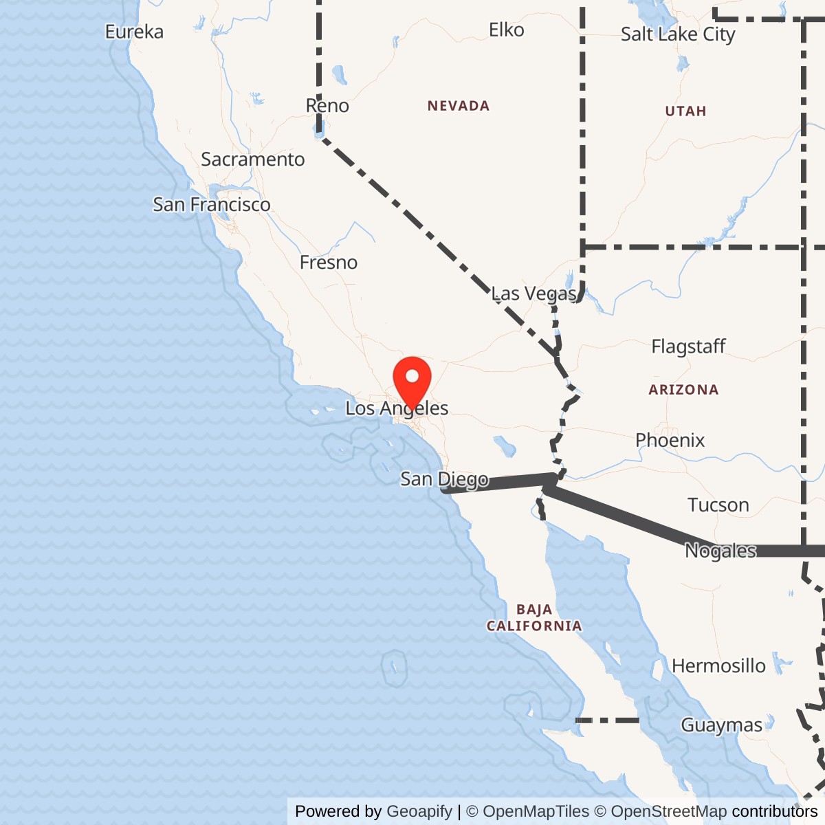 Map showing location of Nike Site LA-29 Launch Area, California