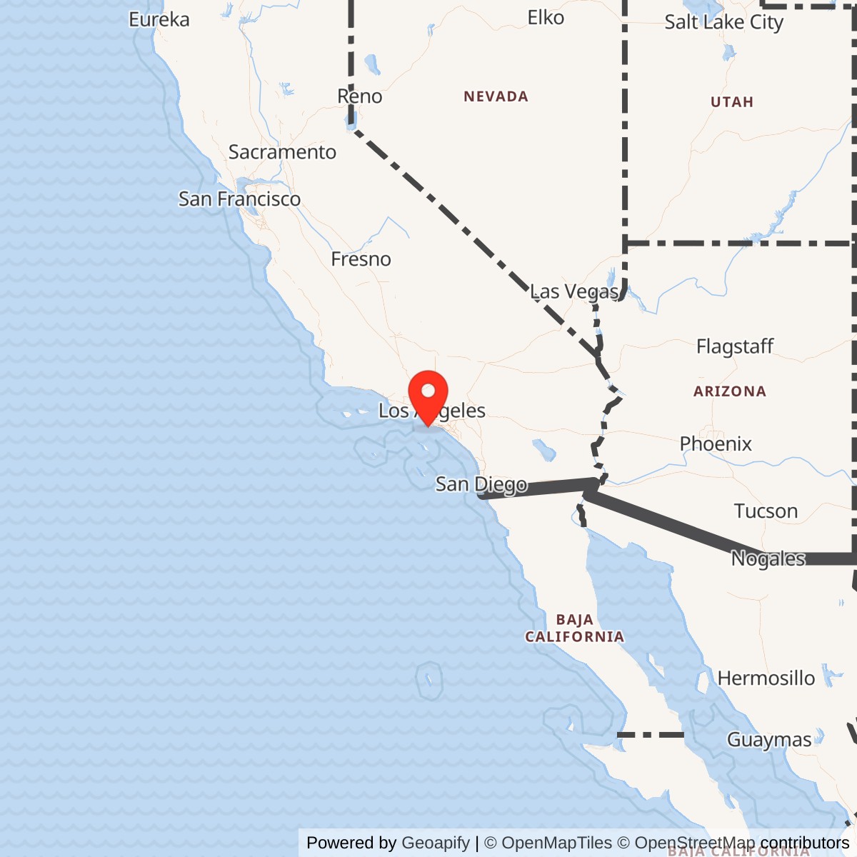 Map showing location of Nike Site LA-43 Launch Area, California