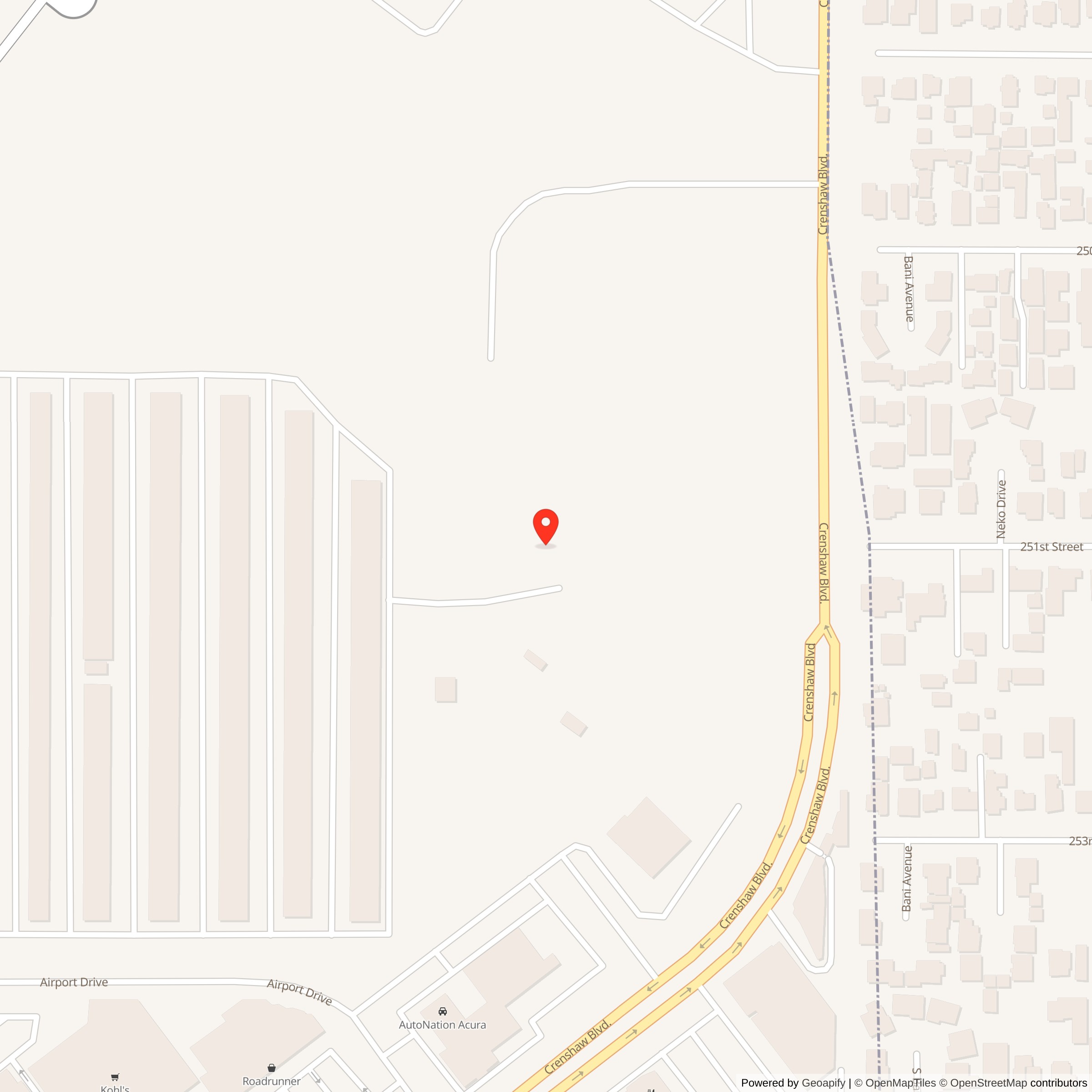Street Level Map showing location of Nike Site LA-57 Launch Area, California