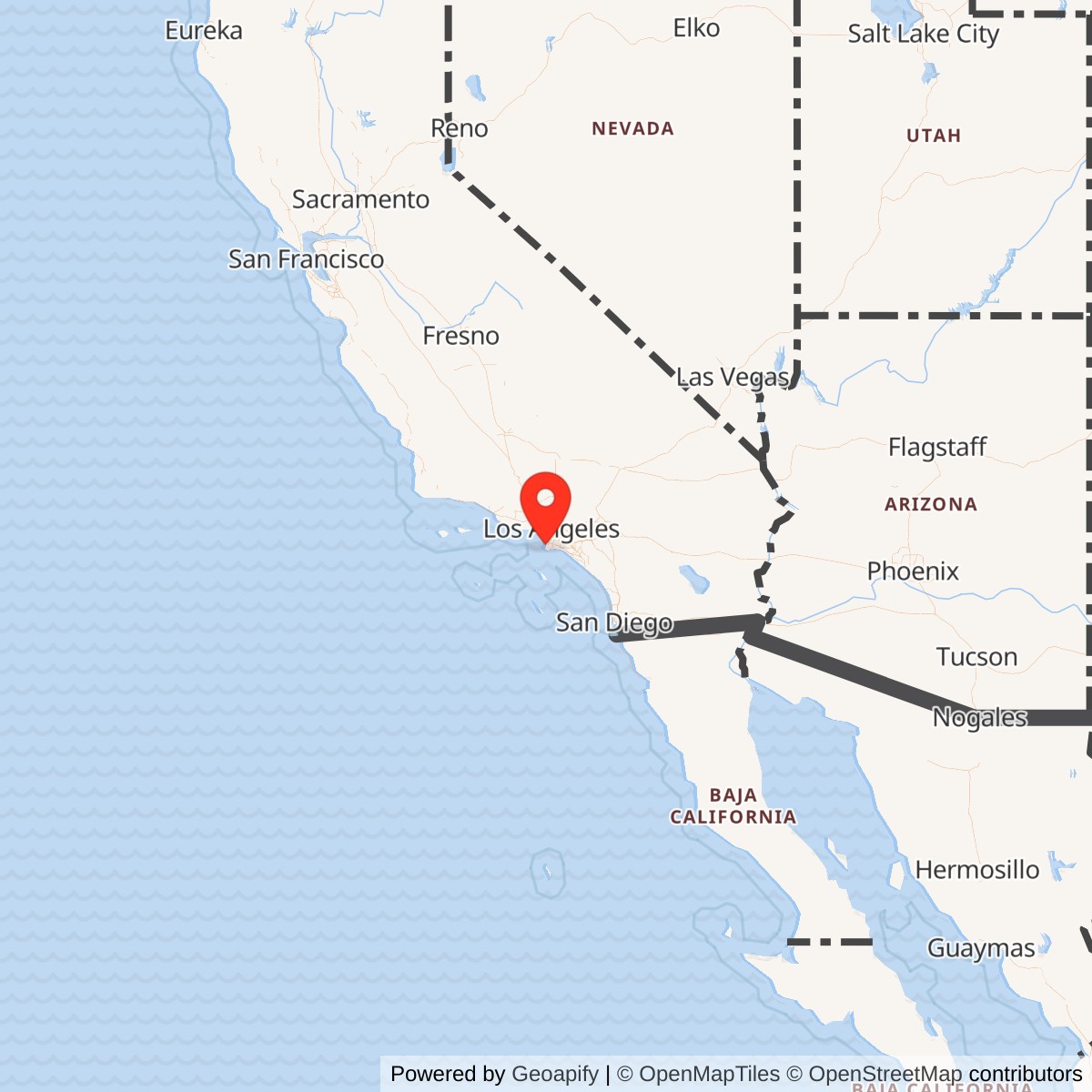 Map showing location of Nike Site LA-57 Launch Area, California