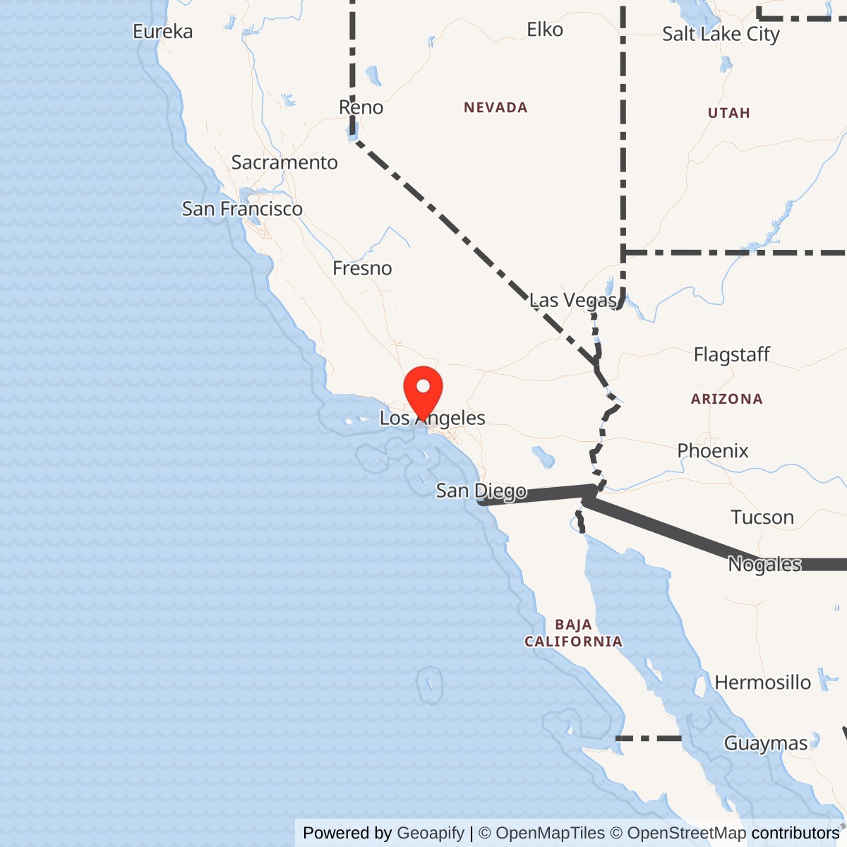 Map showing location of Nike Site LA-70 IFC, California