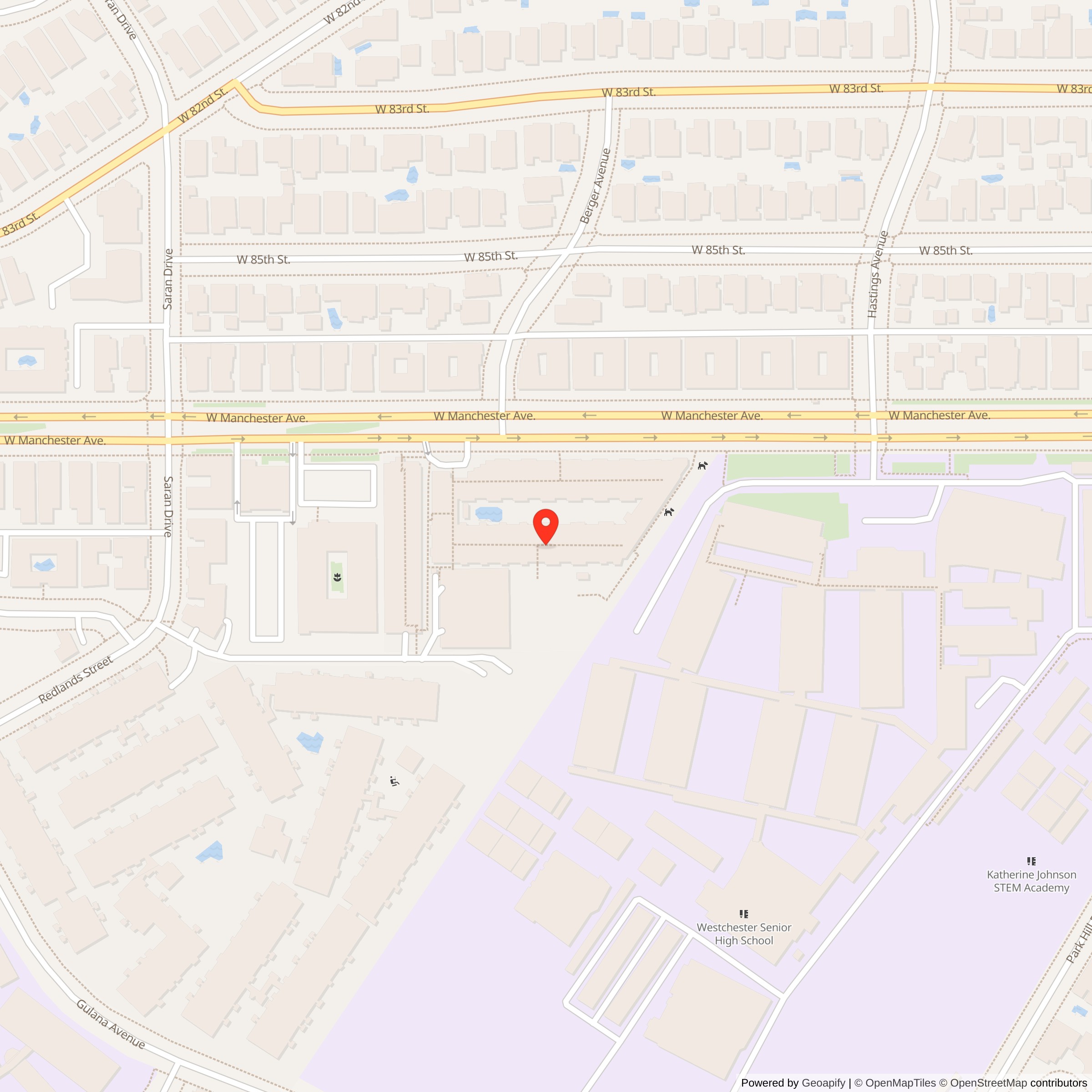 Street Level Map showing location of Nike Site LA-73 IFC, California