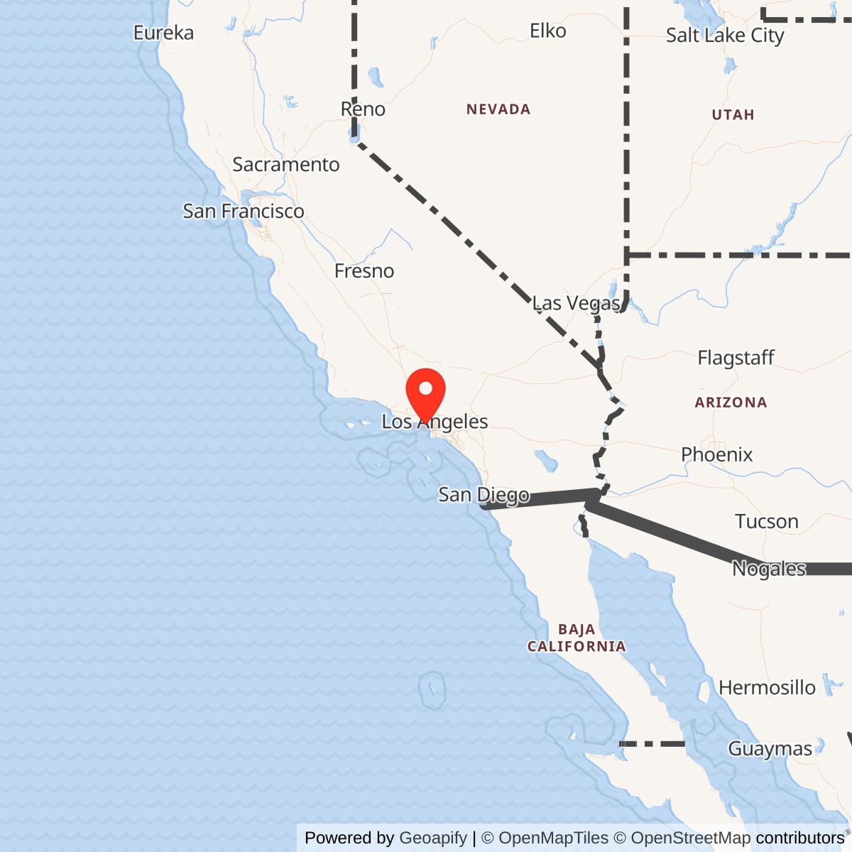 Map showing location of Nike Site LA-73 IFC, California