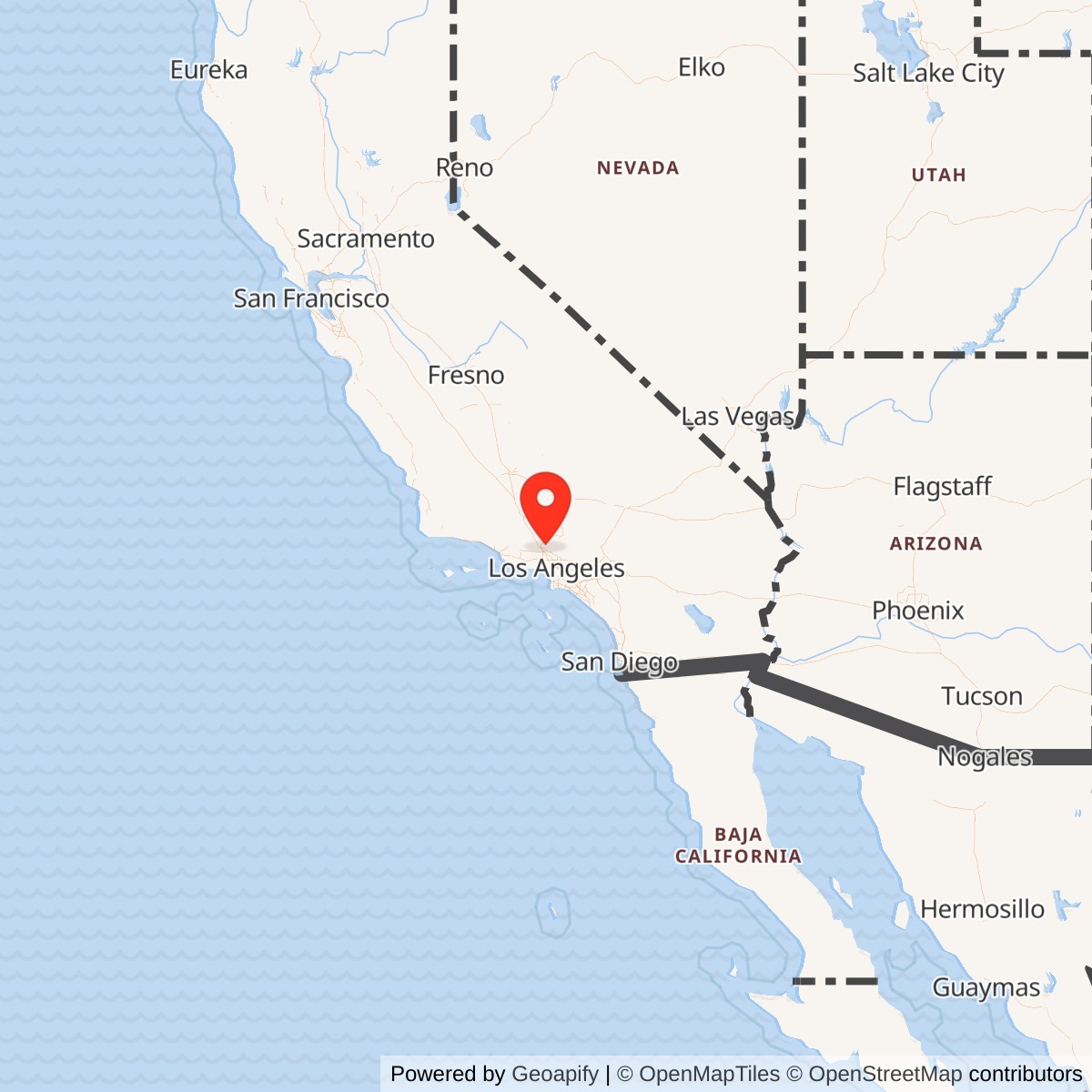 Map showing location of Nike Site LA-94 IFC, California