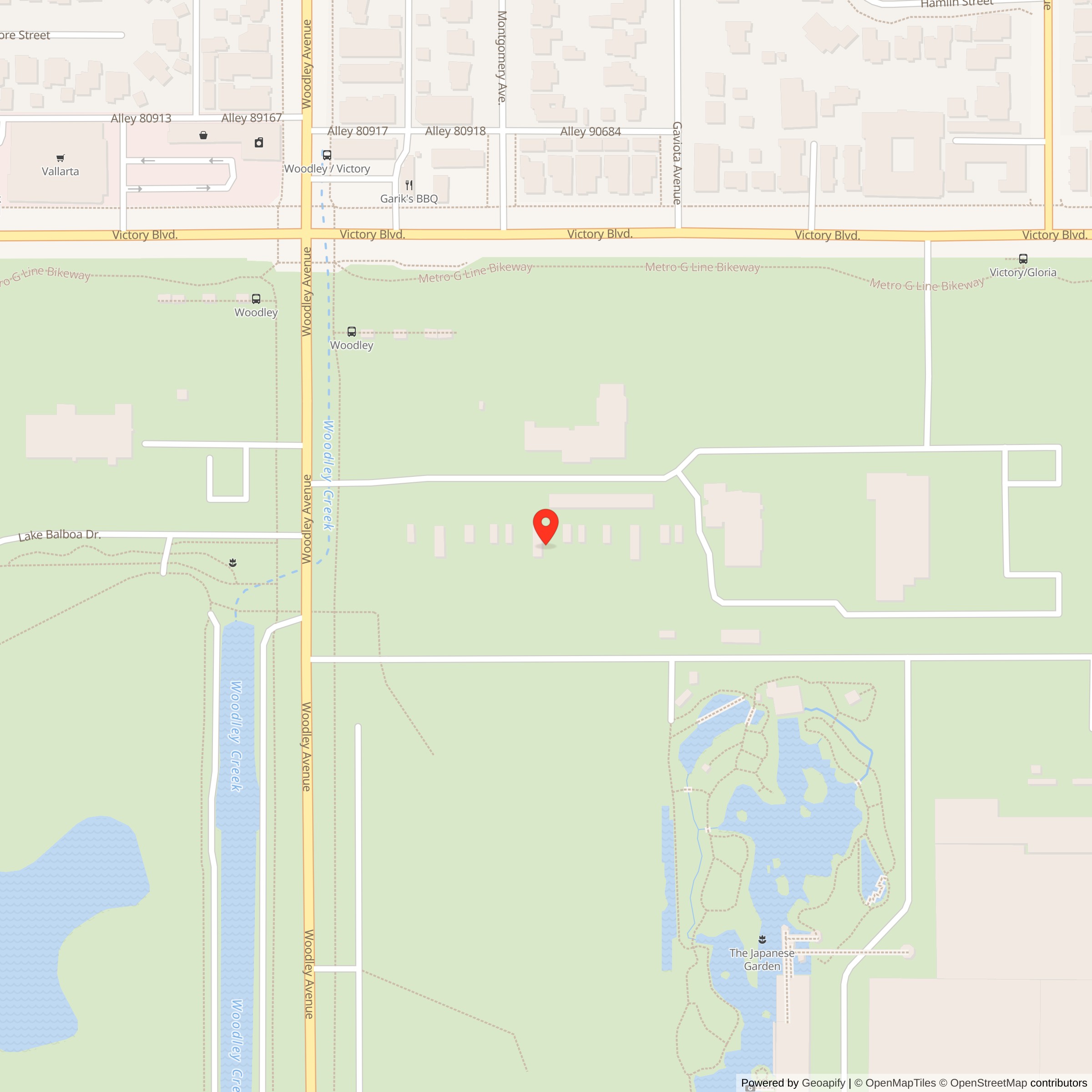 Street Level Map showing location of Nike Site LA-96 Launch Area, California