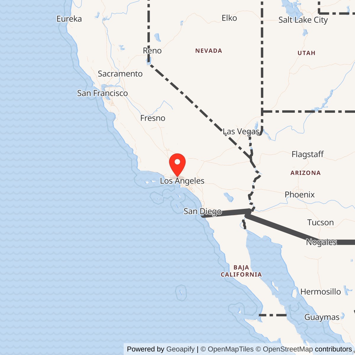 Map showing location of Nike Site LA-96 Launch Area, California