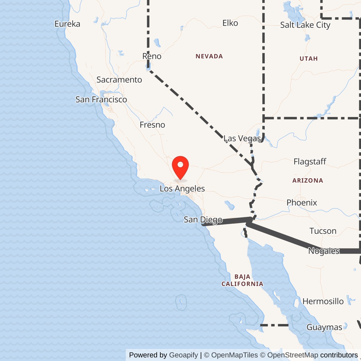 Map showing location of Nike Site LA-98 IFC, California