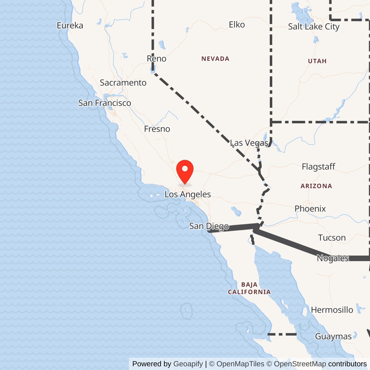 Map showing location of Nike Site LA-98 Launch Area, California
