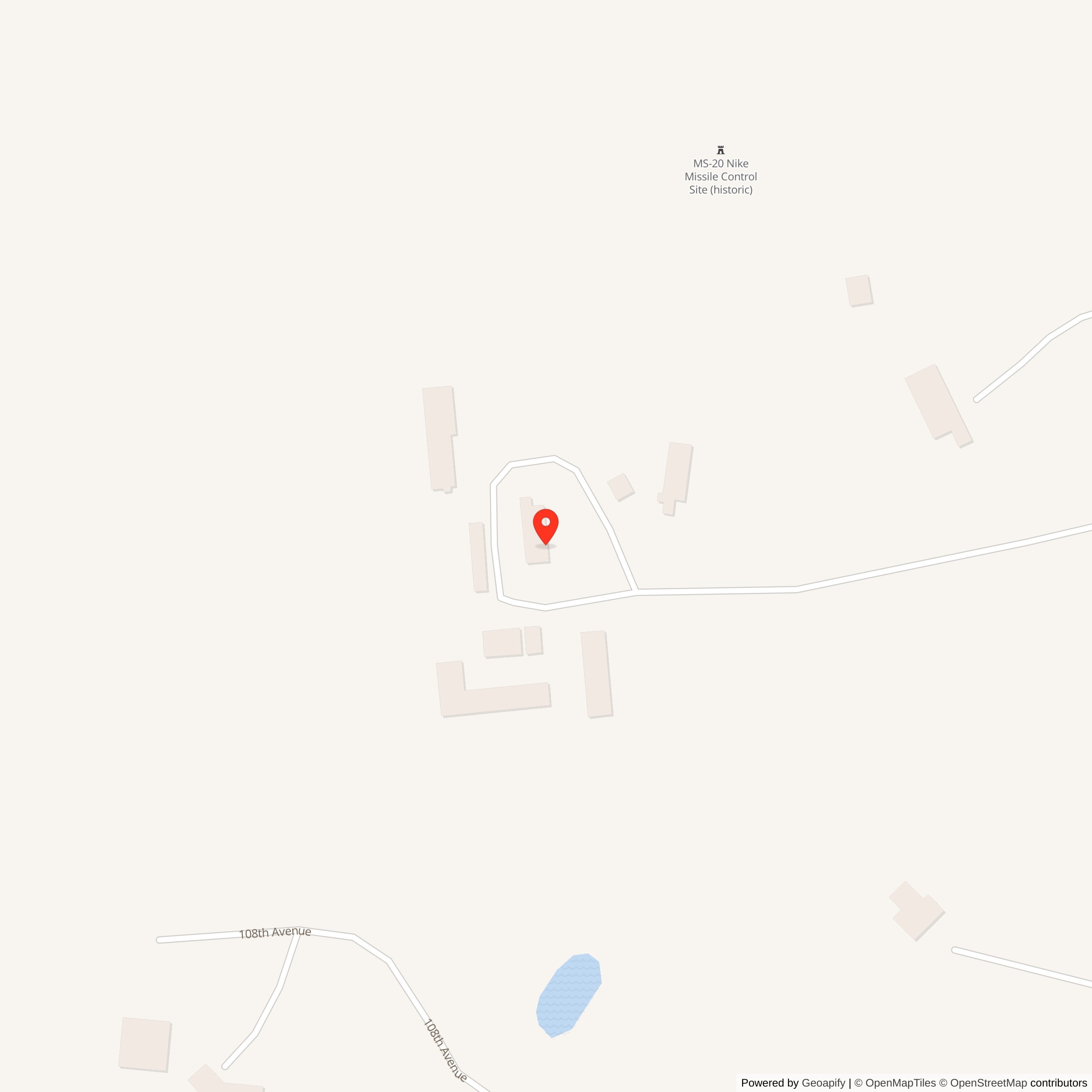 Map showing location of Nike Site MS-20C, Roberts Wisconsin