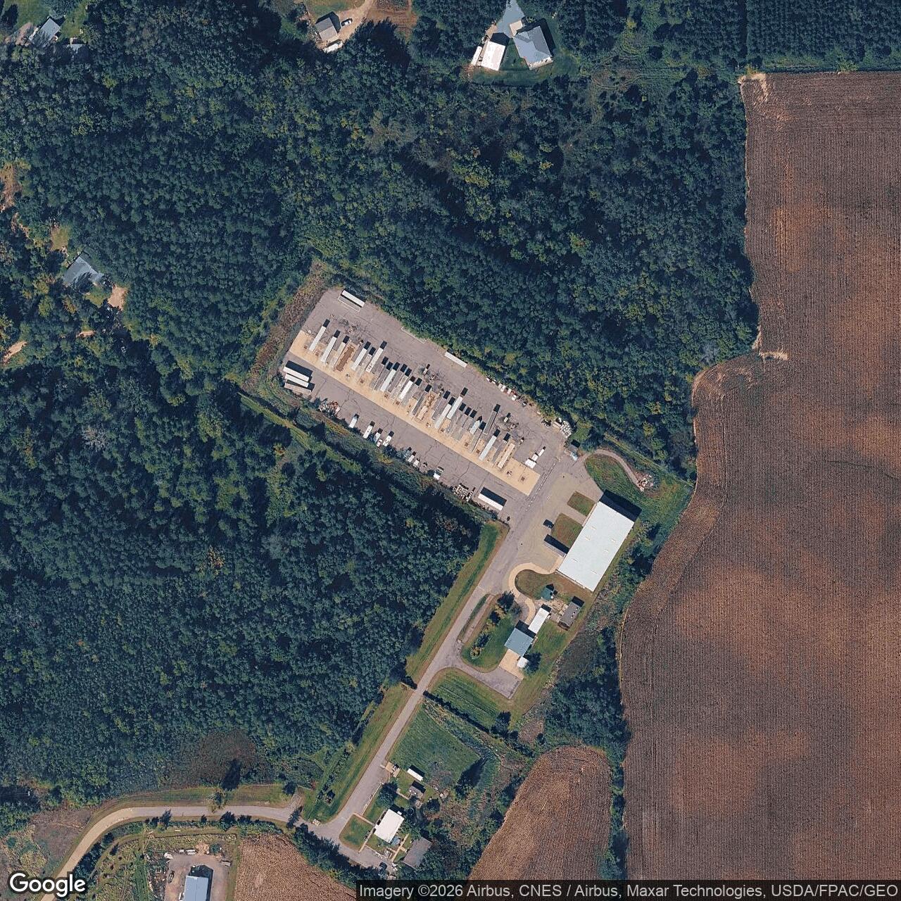 Current Google Satellite Image of Nike Site MS-20L, Roberts Wisconsin