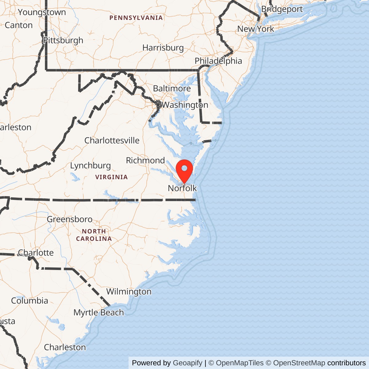 Map showing location of Nike Site N-20, Virginia
