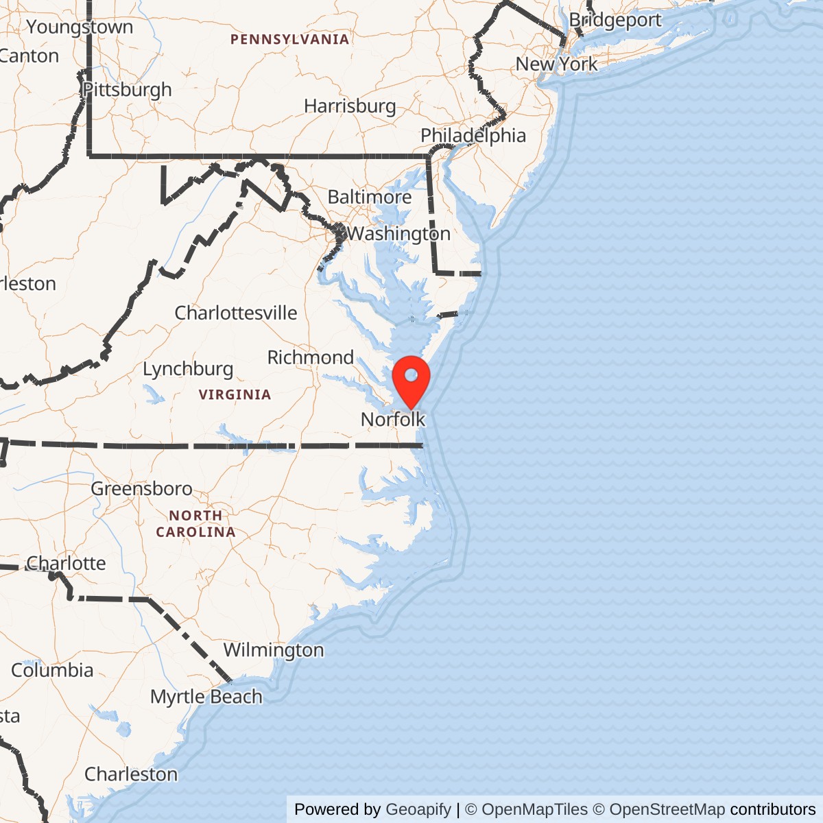 Map showing location of Nike Site N-25C, Virginia