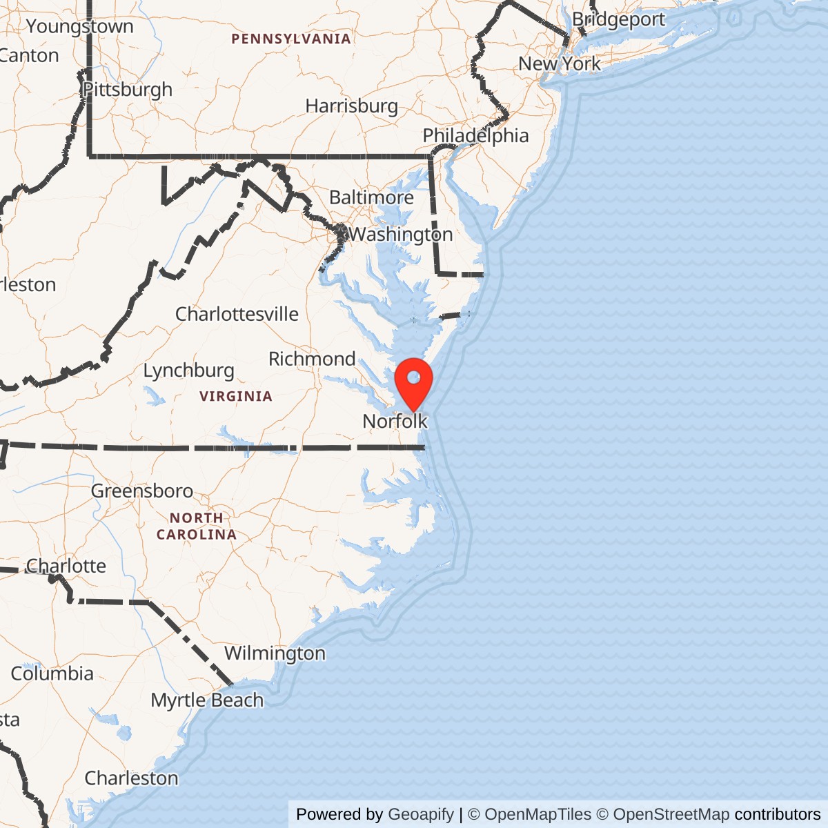 Map showing location of Nike Site N-25L, Virginia