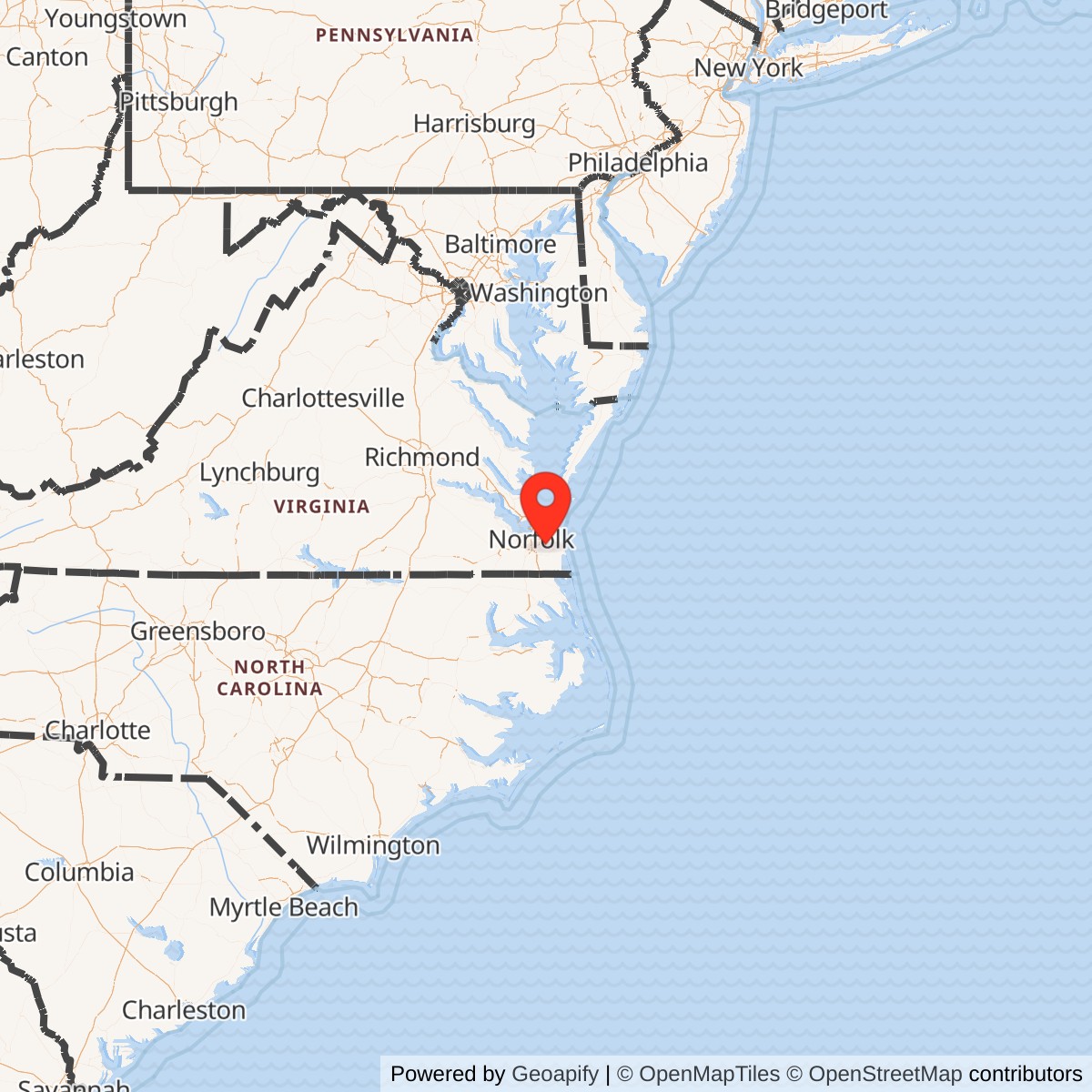 Map showing location of Nike Site N-36L, Virginia