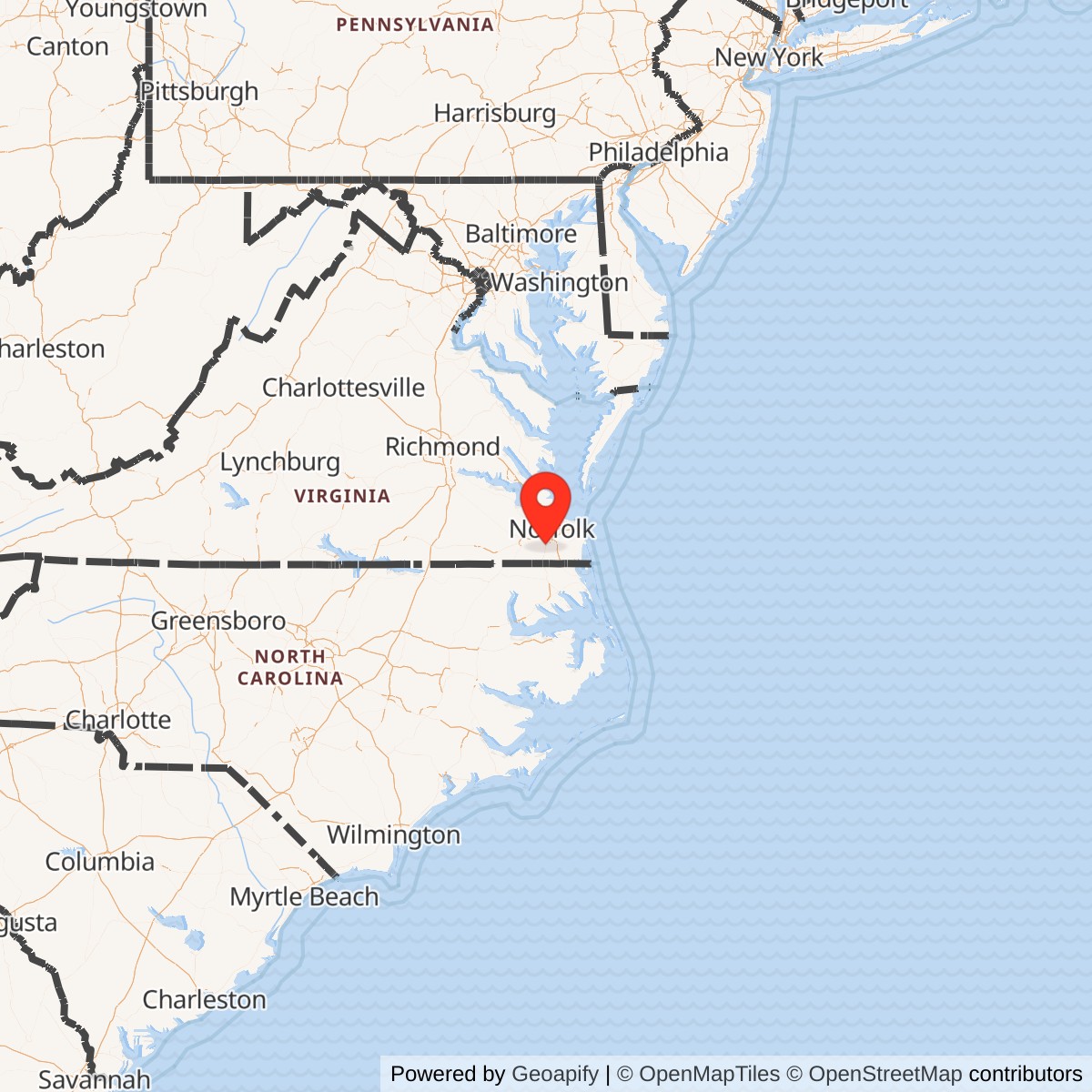 Map showing location of Nike Site N-52C, Virginia