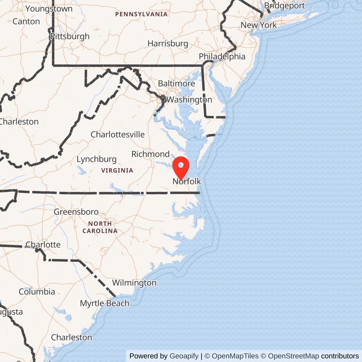 Map showing location of Nike Site N-63C, Virginia
