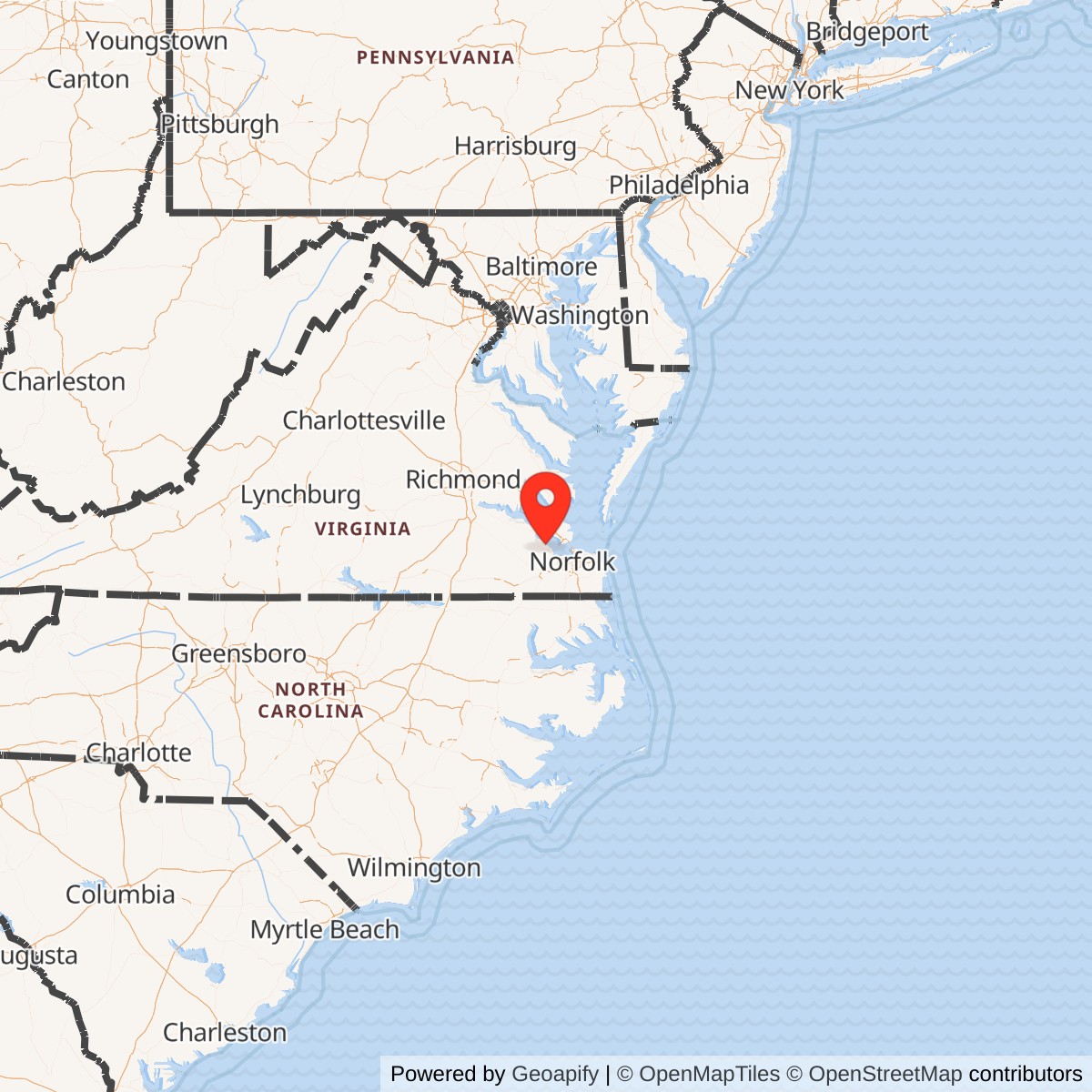 Map showing location of Nike Site N-75C, Virginia