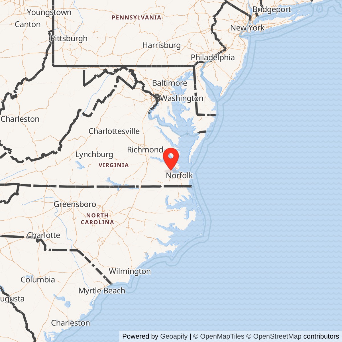 Map showing location of Nike Site N-75L, Virginia