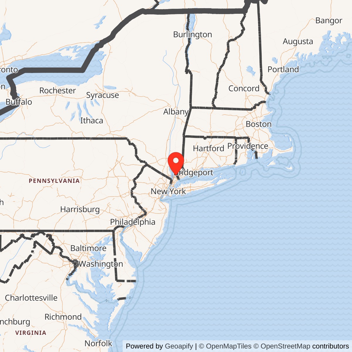 Map showing location of Nike Site NY-09, New York