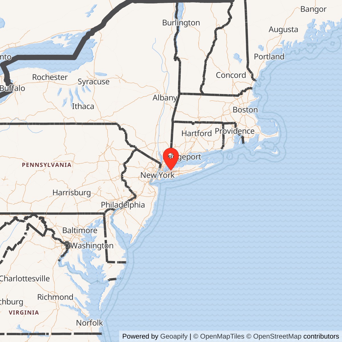 Map showing location of Nike Site NY-23L, New York
