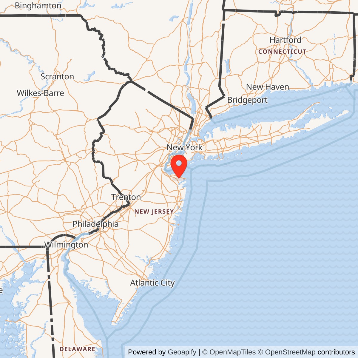 Map showing location of Nike Site NY-53C, New Jersey