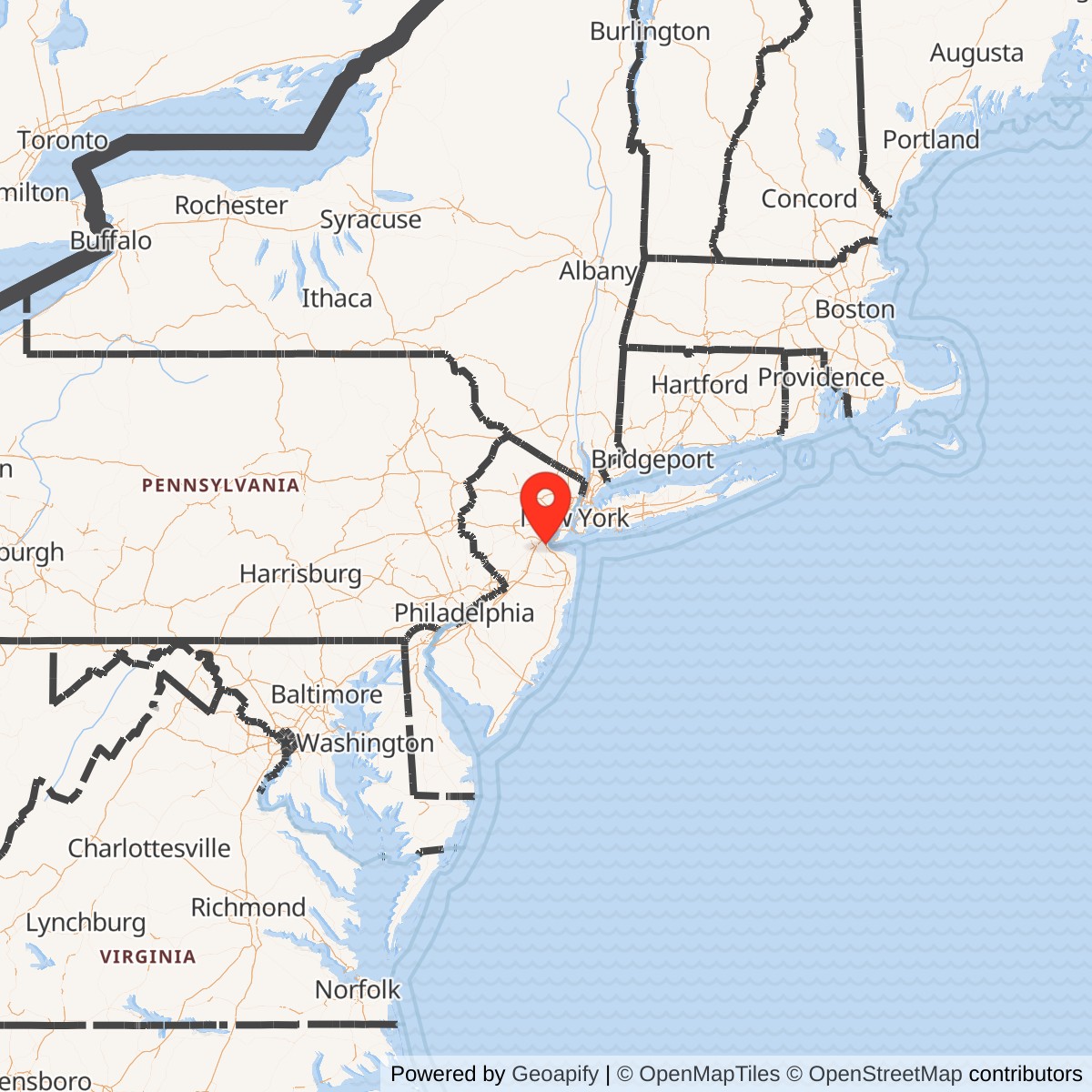 Map showing location of Nike Site NY-58/60C, New York