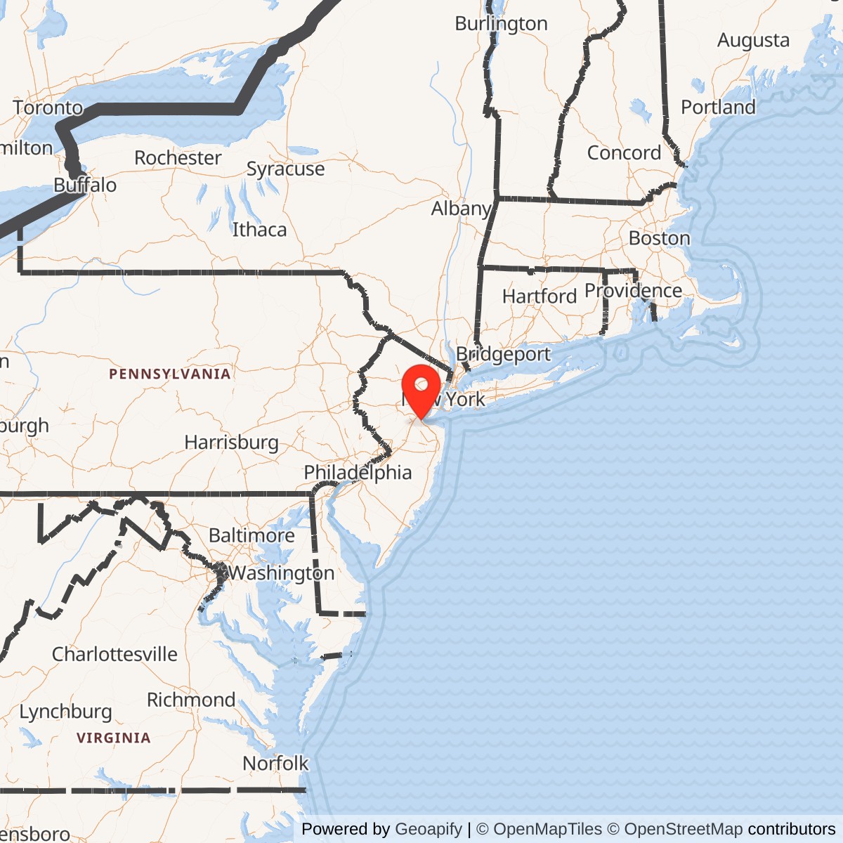 Map showing location of Nike Site NY-58/60L, New York
