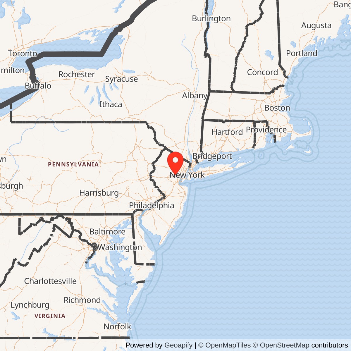 Map showing location of Nike Site NY-73C, New York
