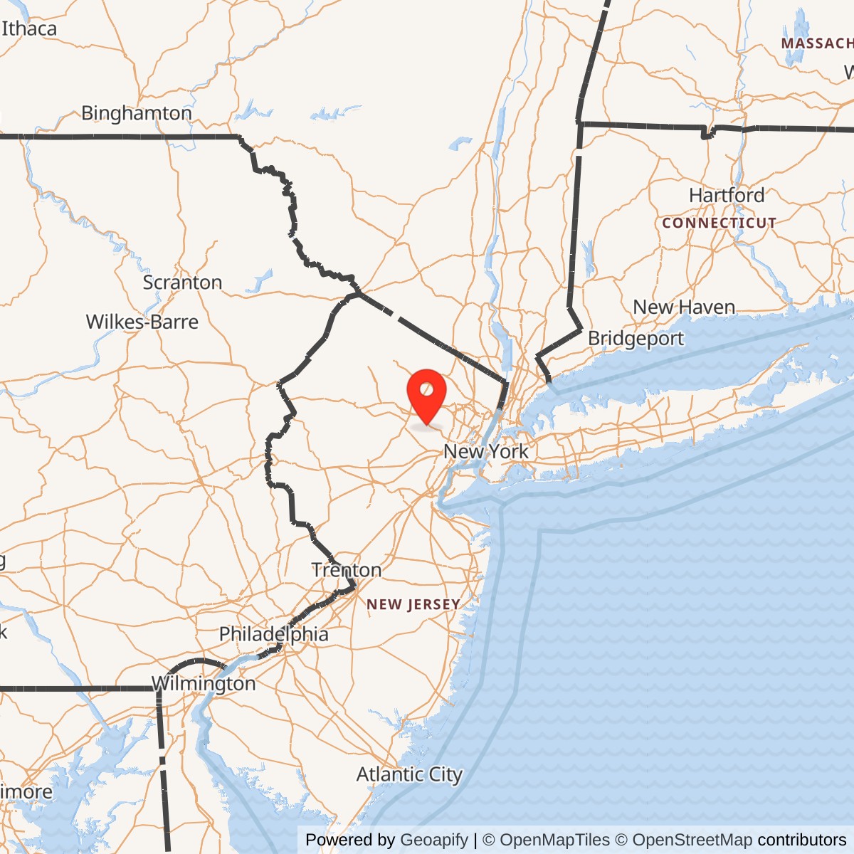 Map showing location of Nike Site NY-80C, New Jersey
