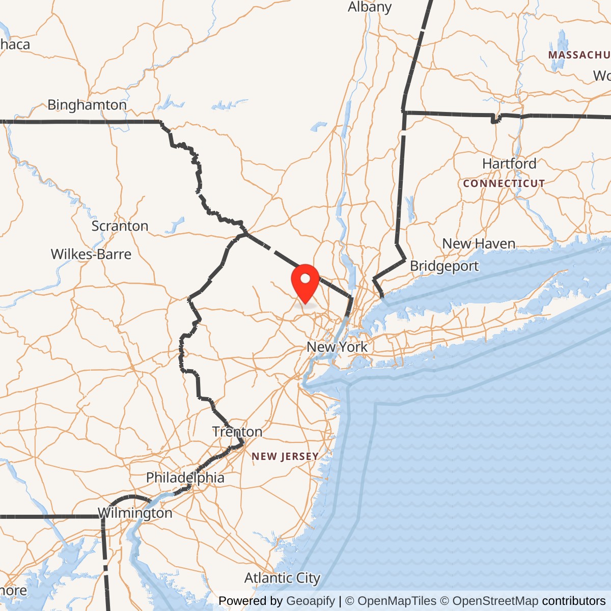 Map showing location of Nike Site NY-88C, New Jersey