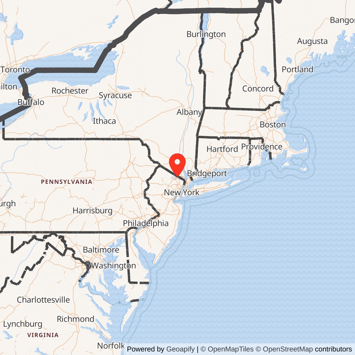 Map showing location of Nike Site NY-93/94C, New York