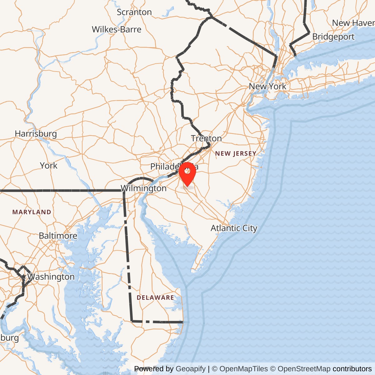 Map showing location of Nike Site PH-41C, New Jersey