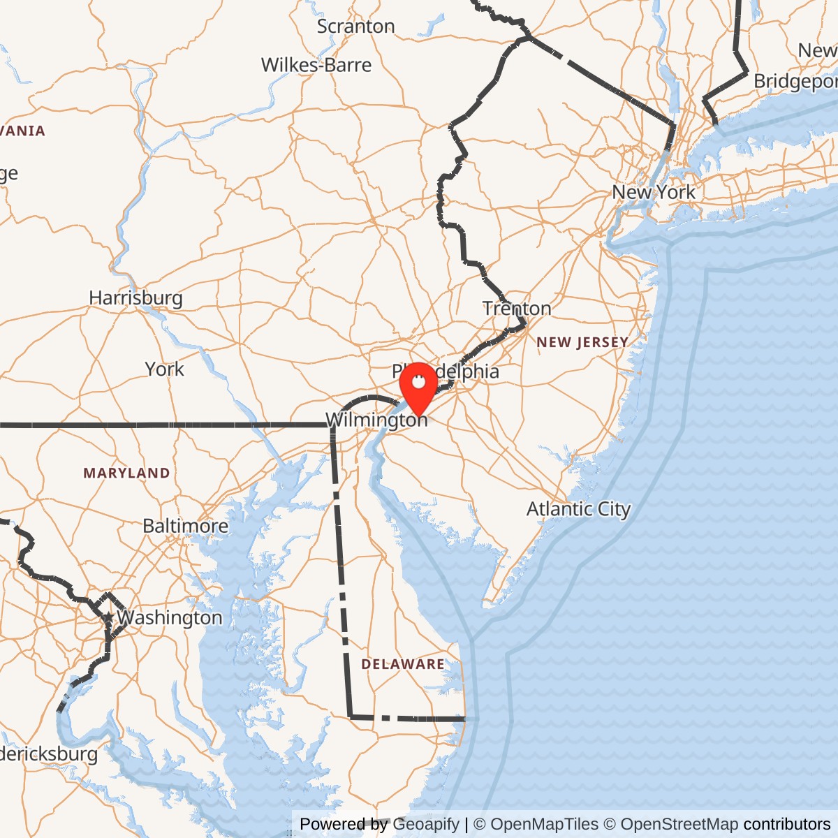 Map showing location of Nike Site PH-58C, New Jersey