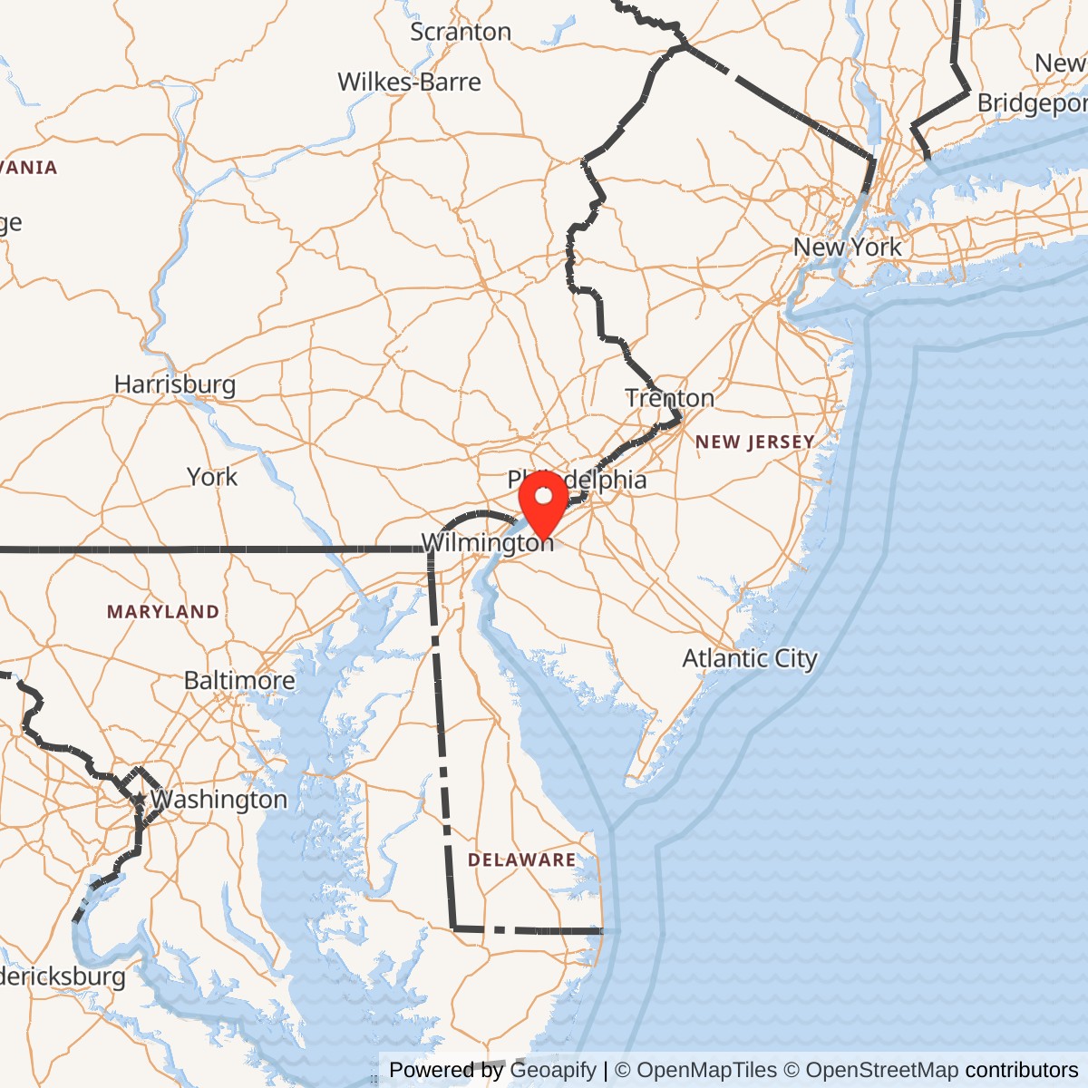 Map showing location of Nike Site PH-58L, New Jersey