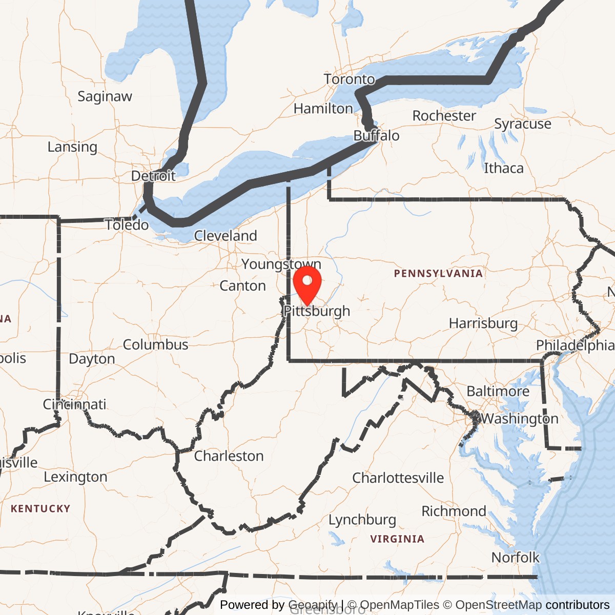 Map showing location of Nike Site PI-71L, Pennsylvania