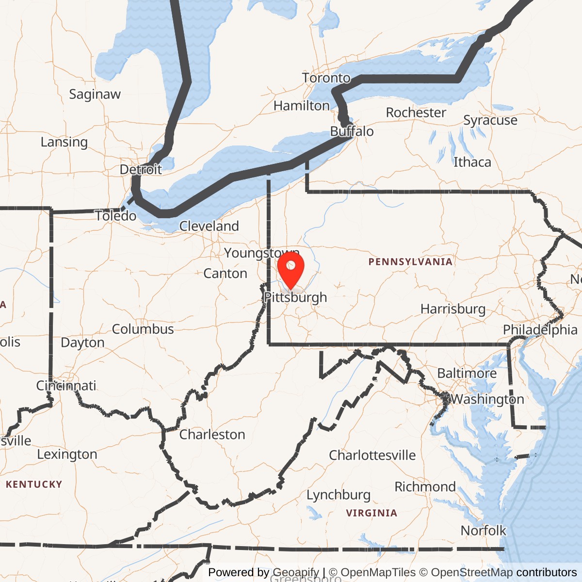 Map showing location of Nike Site PI-93L, Pennsylvania