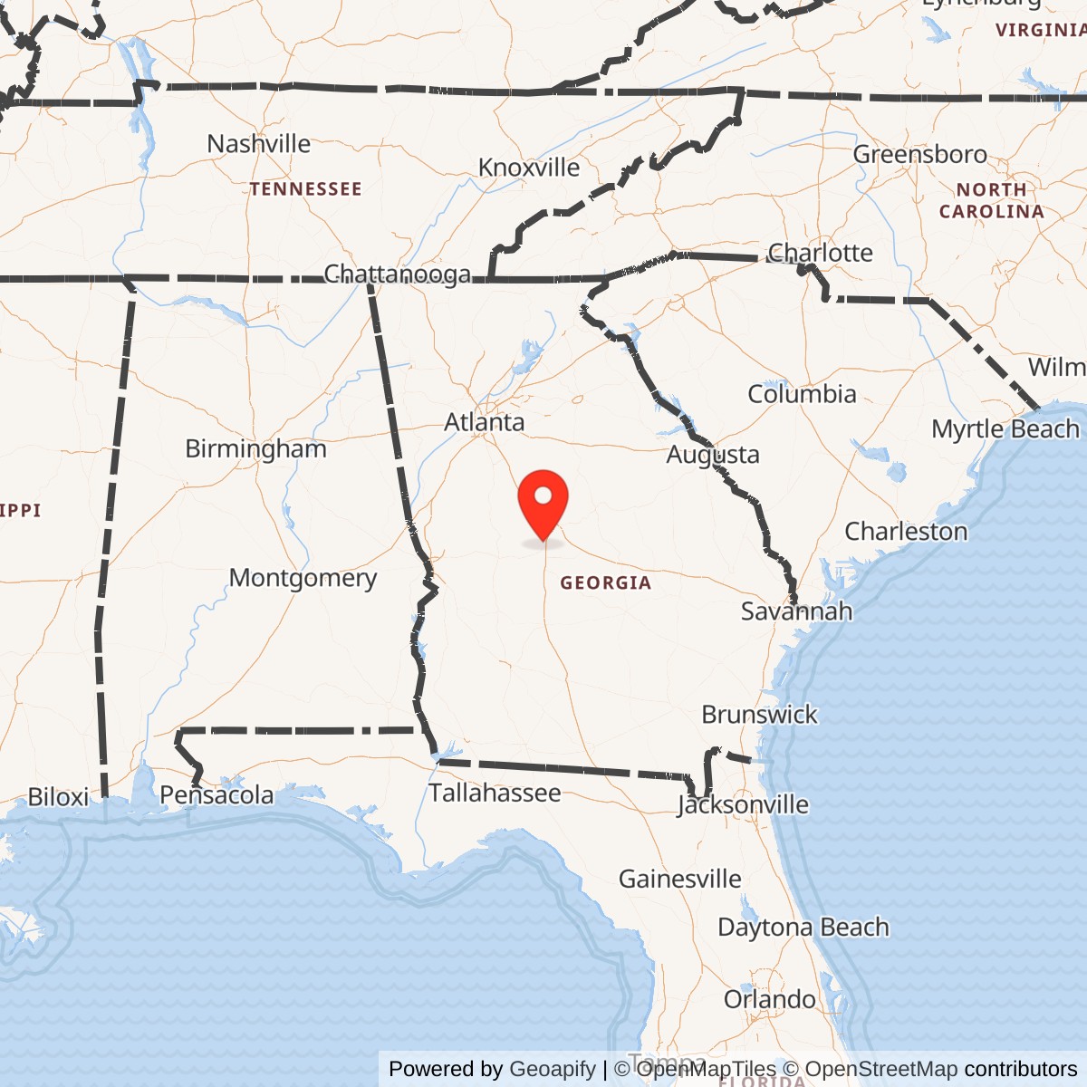Map showing location of Nike Site R-88C, Georgia