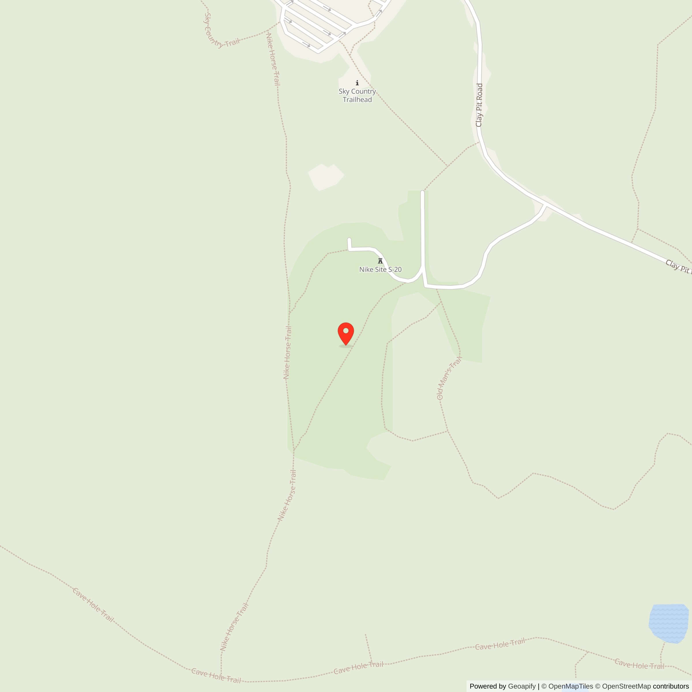 Map showing location of Nike Missile Site S-20 Launcher, Washington