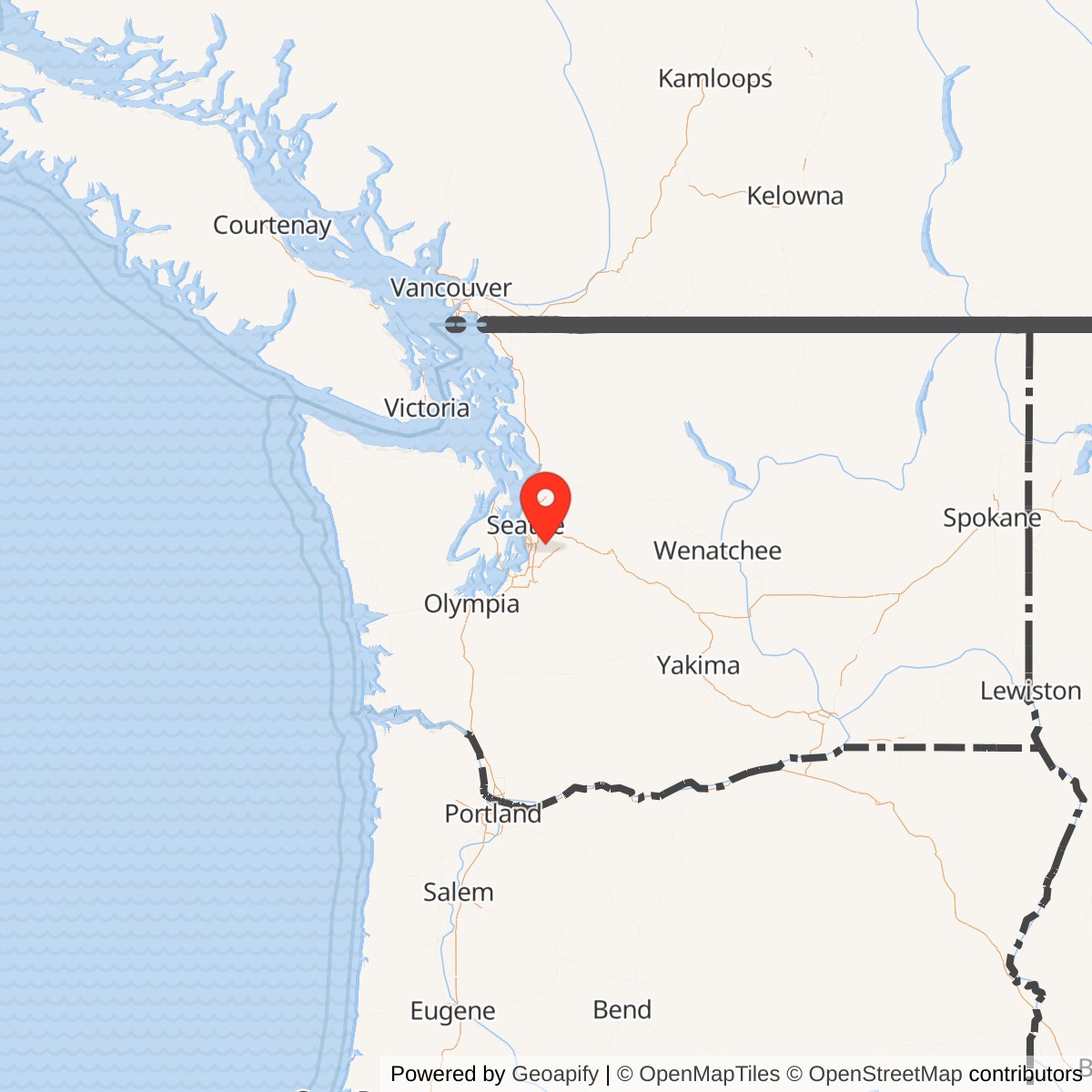 Map showing location of Nike Missile Site S-32/33 Launcher (shared/double), Washington