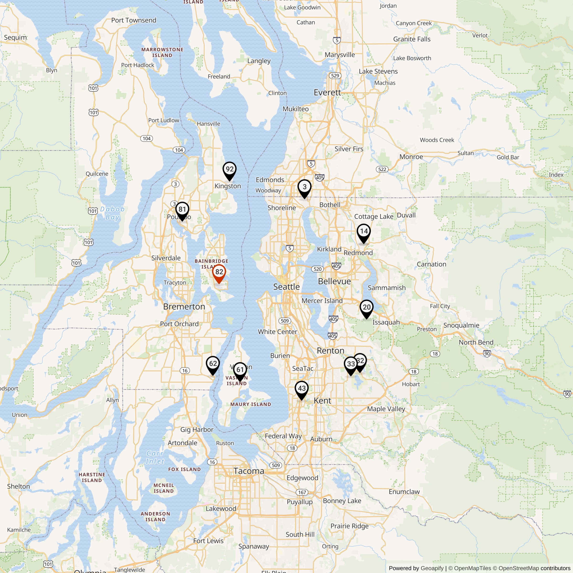 Map Showing Seattle Defense Area Nike IFC Locations