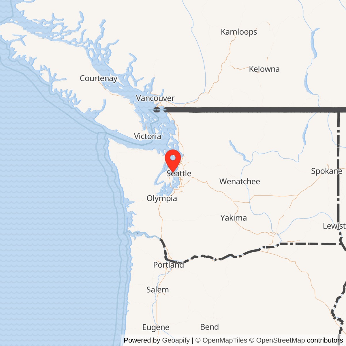 Map showing location of Nike Missile Site S-82 IFC, Washington