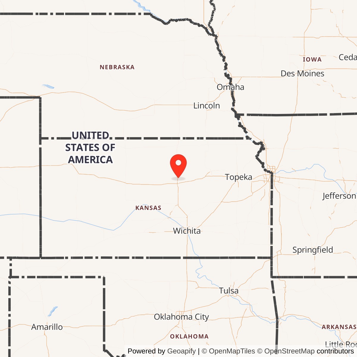 Map showing location of Nike Site SC-01L, Kansas