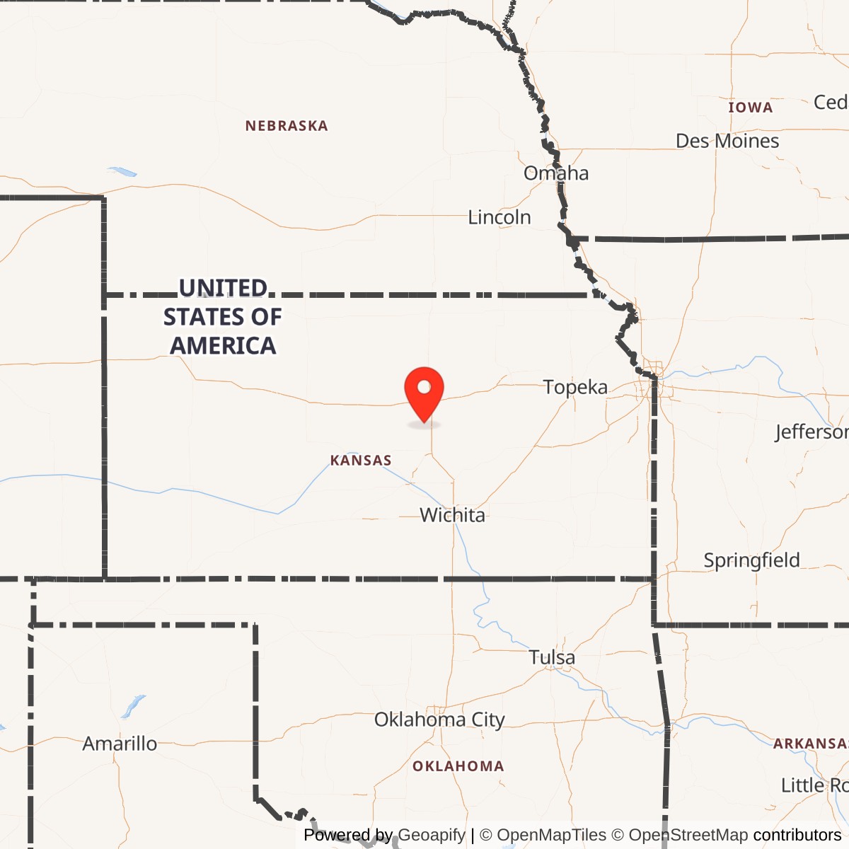 Map showing location of Nike Site SC-50L, Kansas