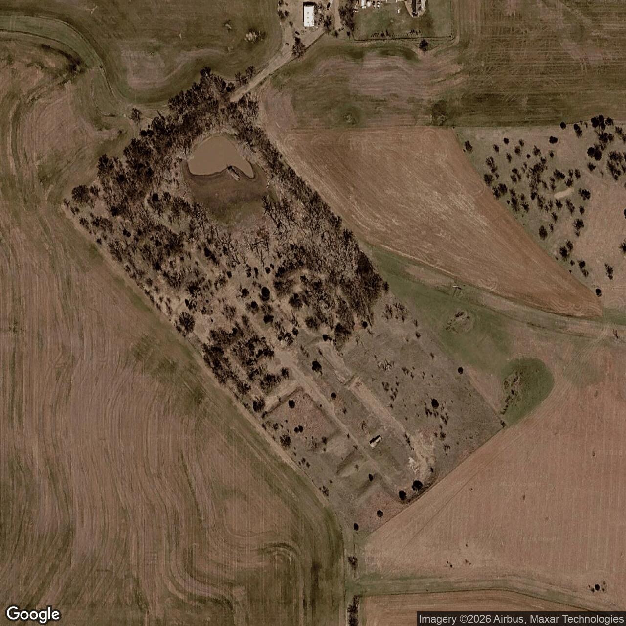 Current Google Satellite Image of Nike Missile Site SC-50, Smolan Kansas